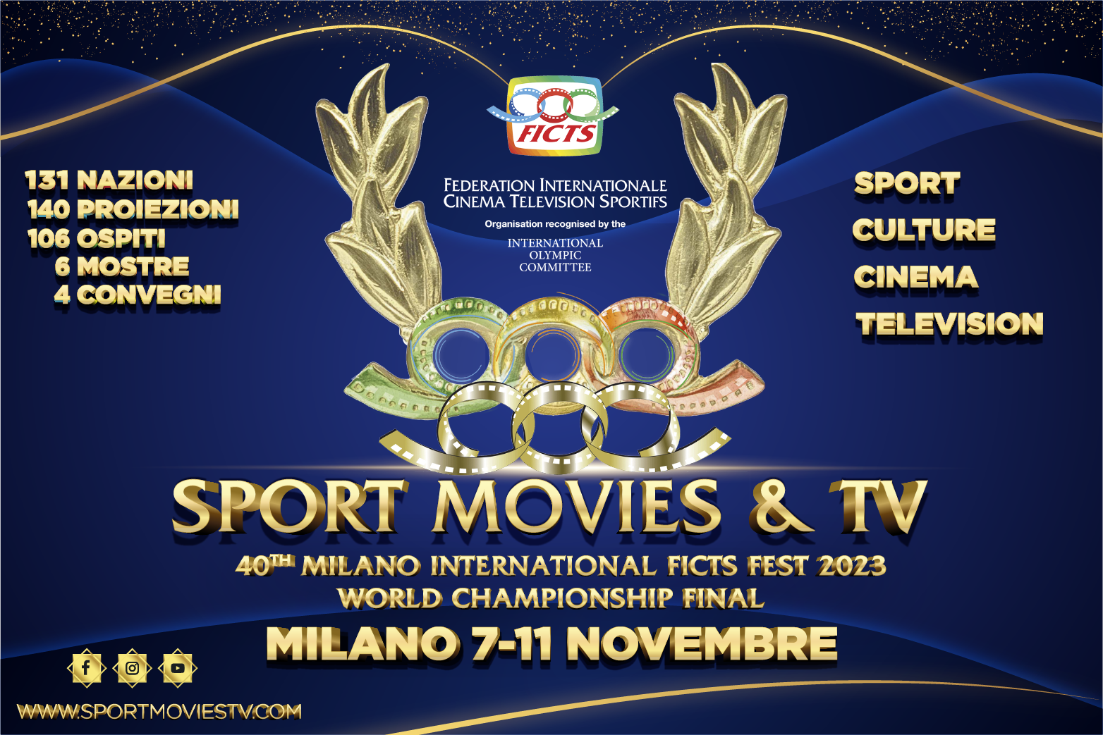40 YEARS OF CINEMA AND SPORT FOR 130 COUNTRIES